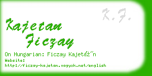 kajetan ficzay business card